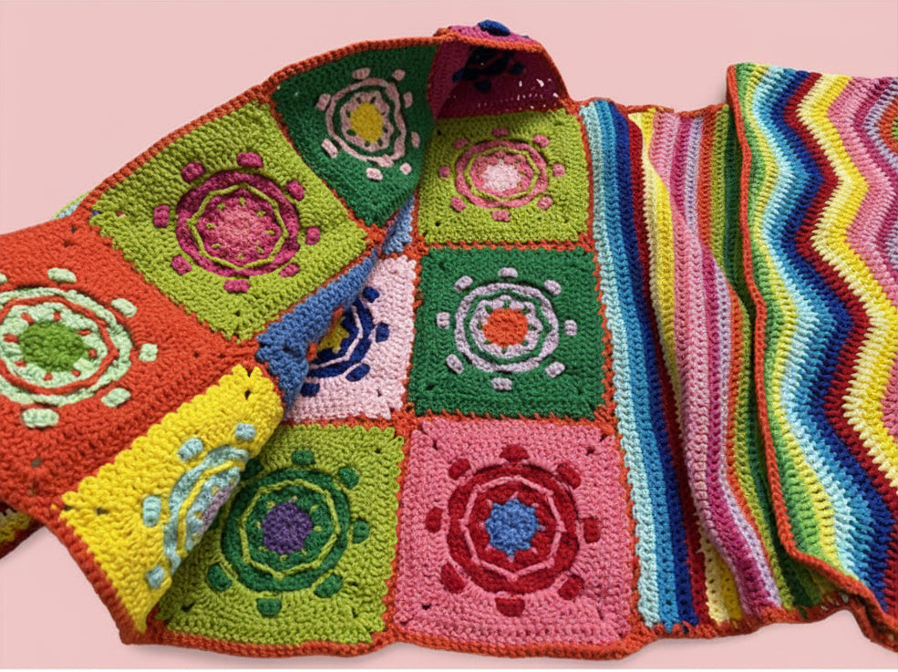 Hippy Flower Patchwork Cardigan