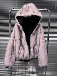 Reversible Black & Pink Fur Jacket