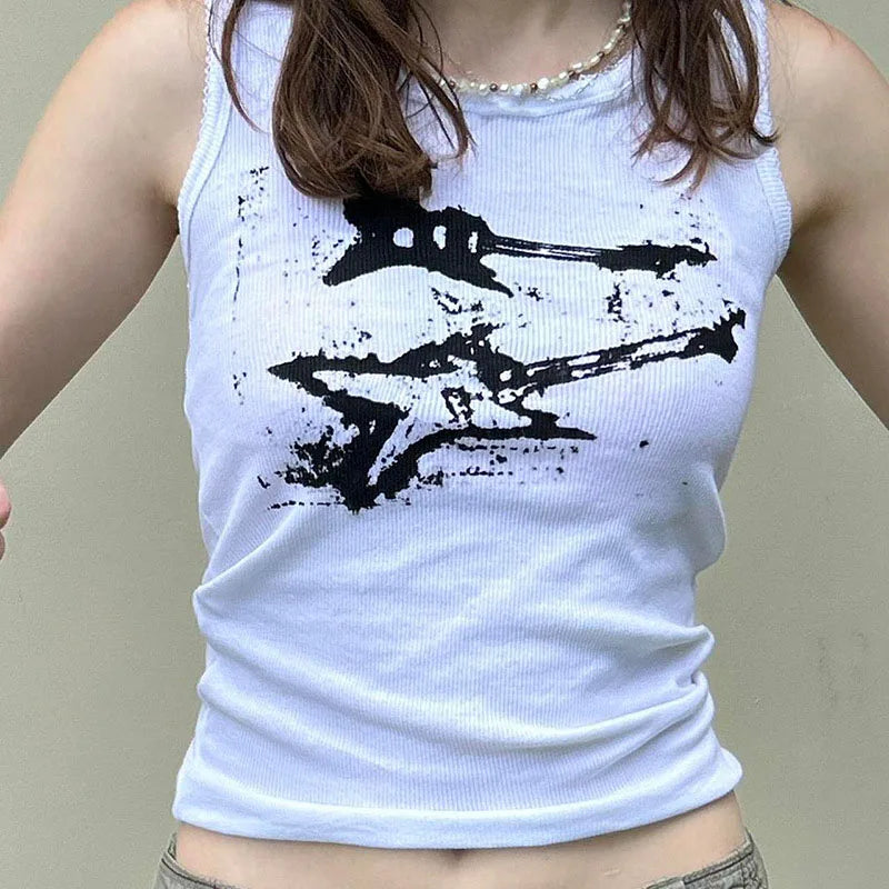 Guitar Print Tank Top