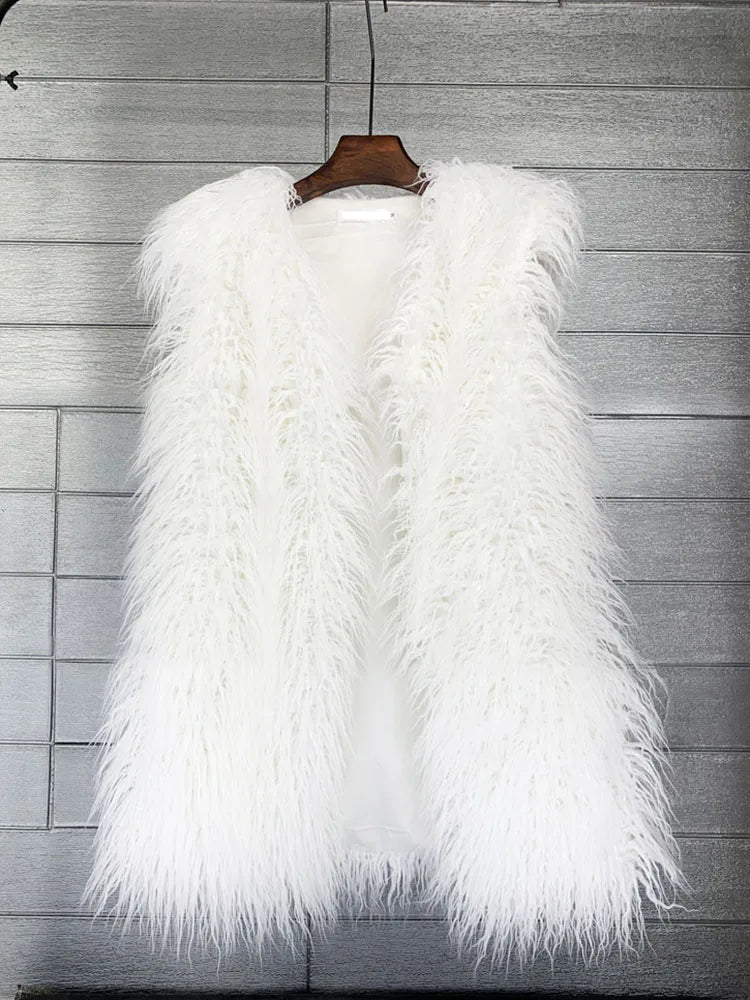 Faux Mongolian Fur Gilet - Festigal