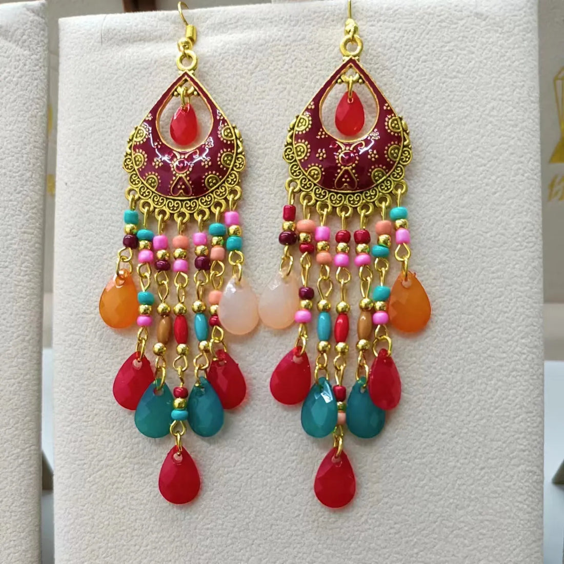 Bohemian Beaded Tassel Earrings - Festigal