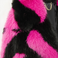 Faux Mink Fur Contrast Coat