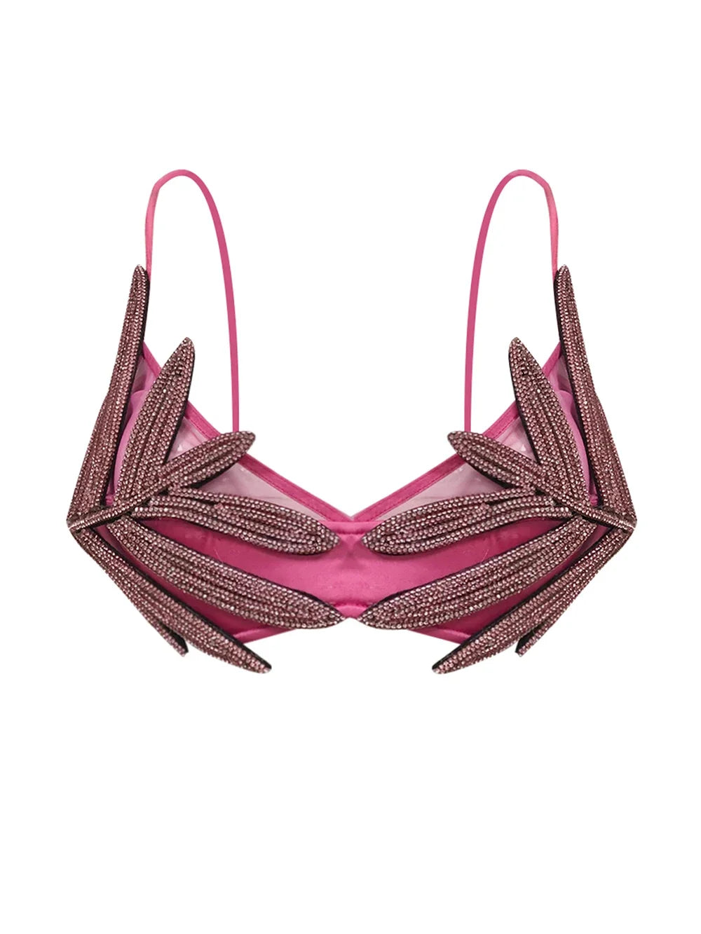 Leaf Rhinestone Bra