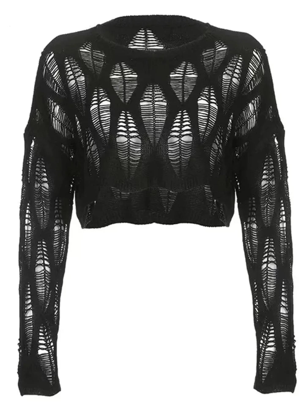 Long Sleeved Ripped Gothic Top - Festigal