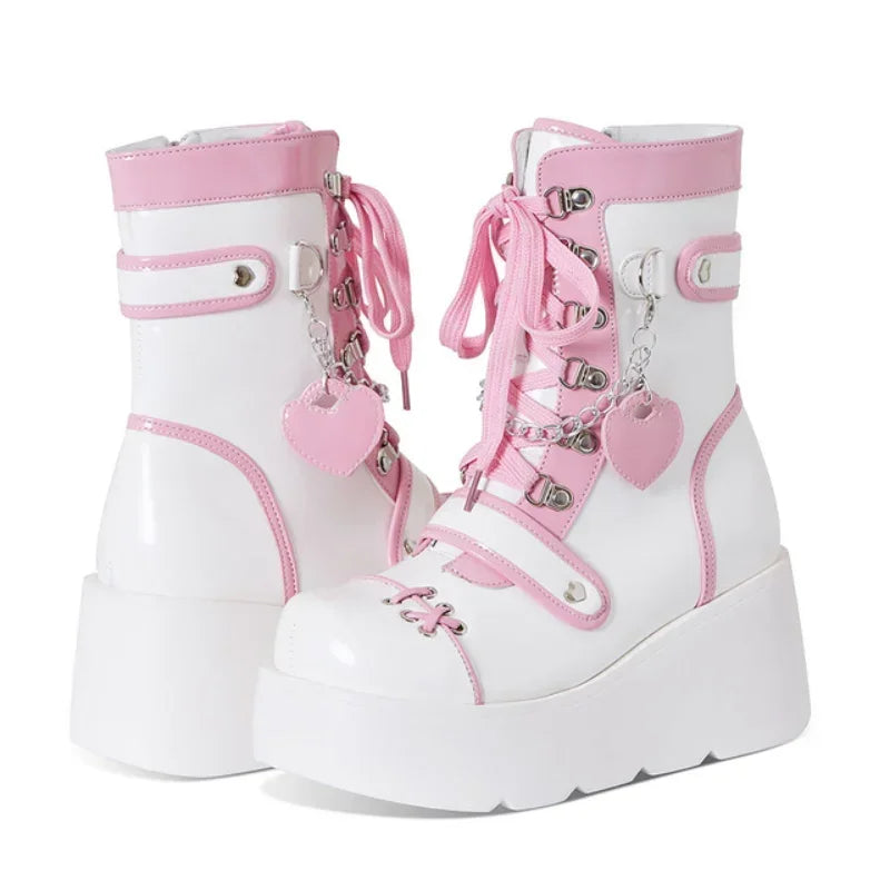 Kawaii Heart Platform Boots Festigal