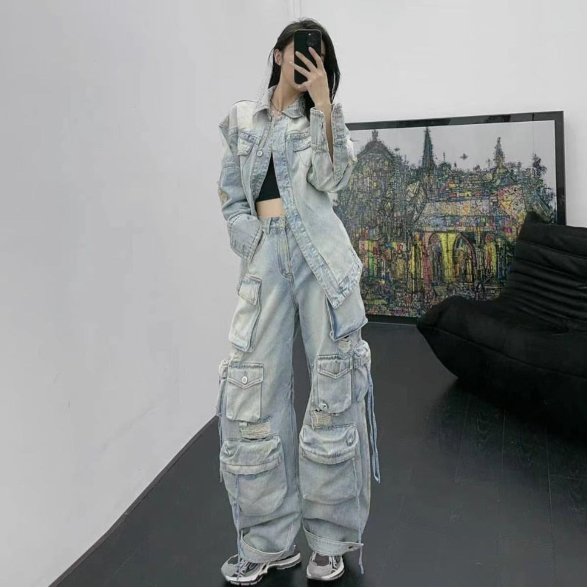 Heavy Duty Multi-Pocket Over Washed Cargo Pants - Festigal