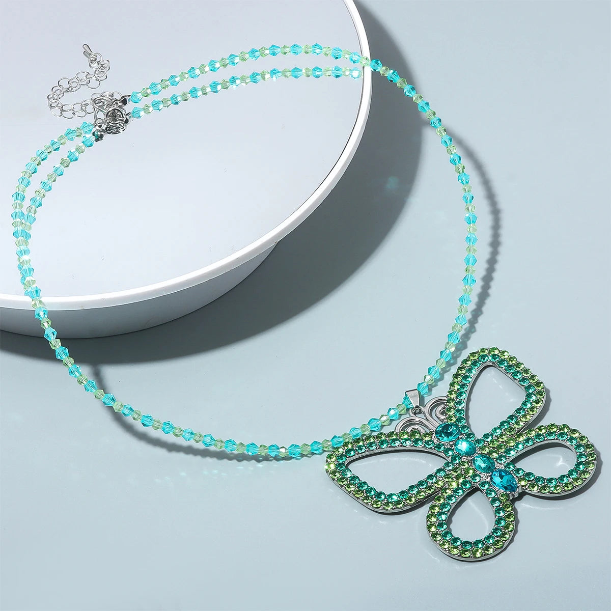 Rhinestone Butterfly Necklace - Festigal