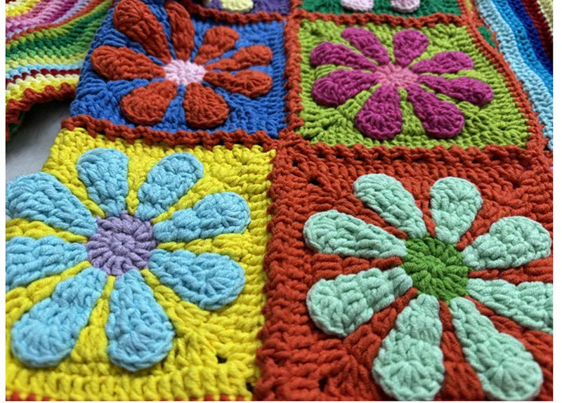 Hippy Flower Patchwork Cardigan
