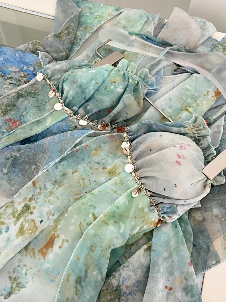 Beach Ruffle Maxi Dress