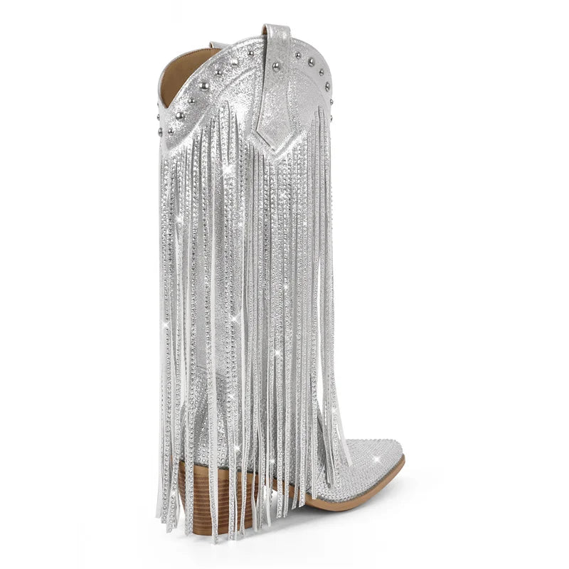 Rhinestone Tassel Cowgirl Boots