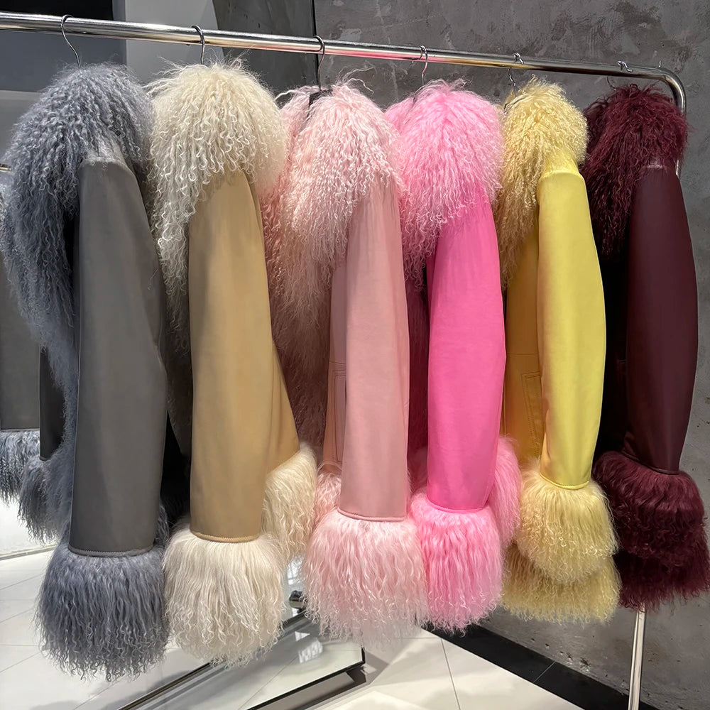 Suede Mongolian Fur Jacket