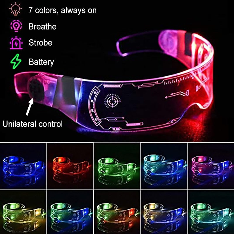 Futuristic Science Tech Colour Change Glasses - Festigal