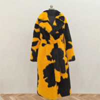 Faux Mink Fur Contrast Coat