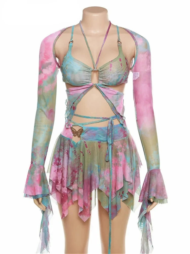 Butterfly Tie Dye Three Piece Set - Festigal