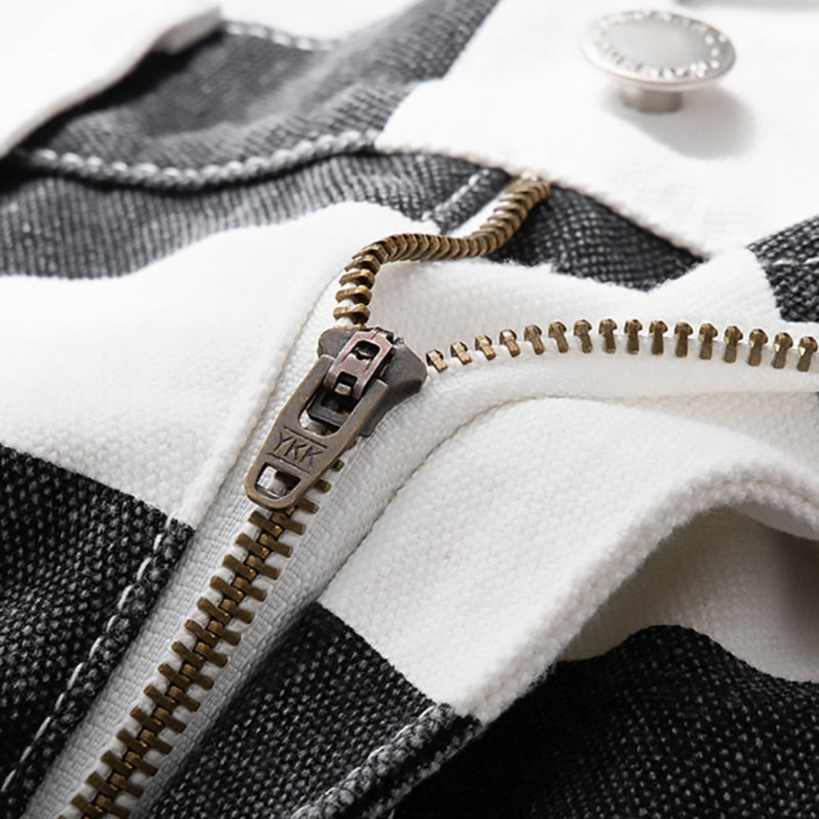 Monochrome Striped Canvas Trousers - Festigal