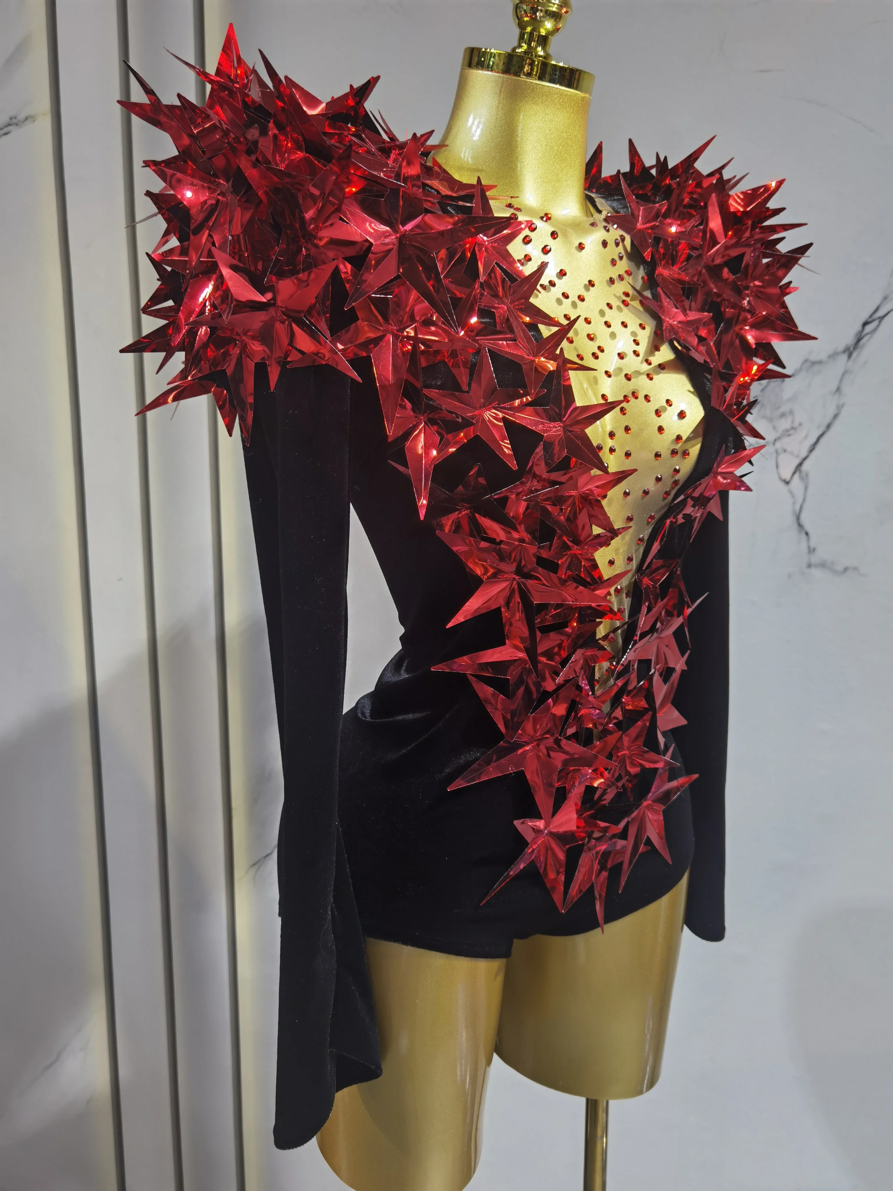 Heavily Embellished Star Bodysuit