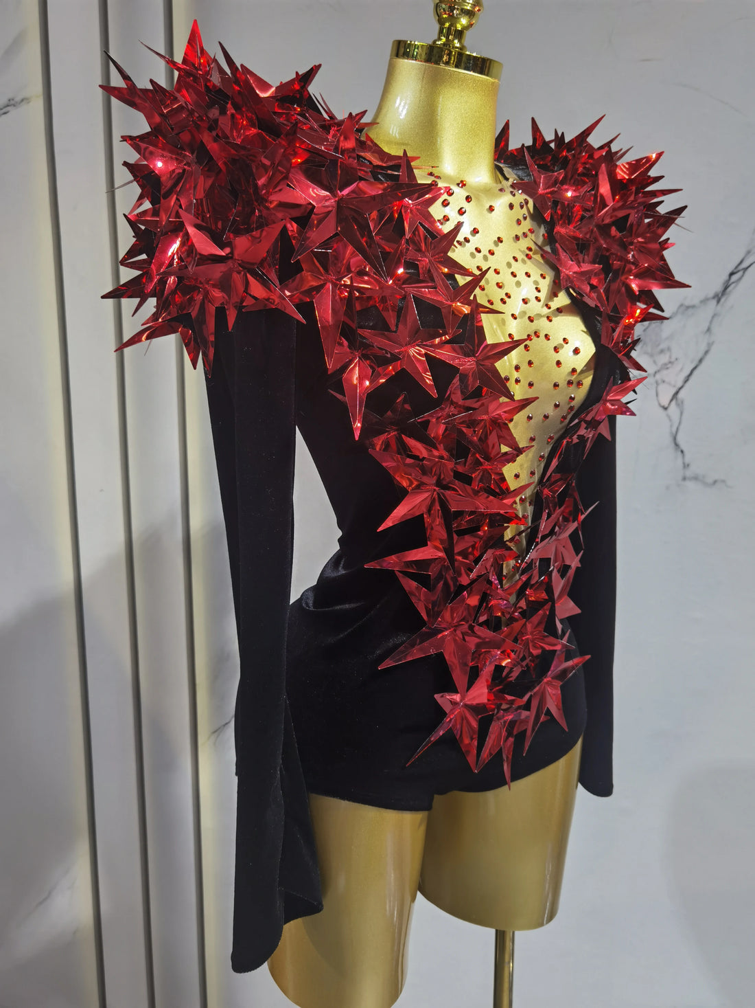 Heavily Embellished Star Bodysuit