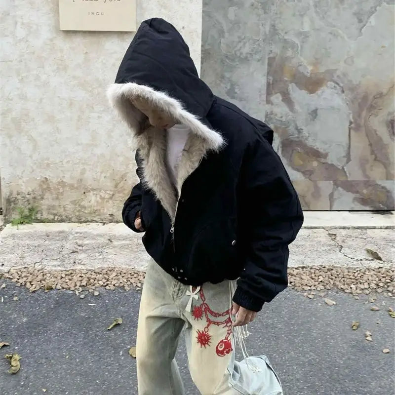 Men's Faux Fur Lined Bomber Jacket - Festigal