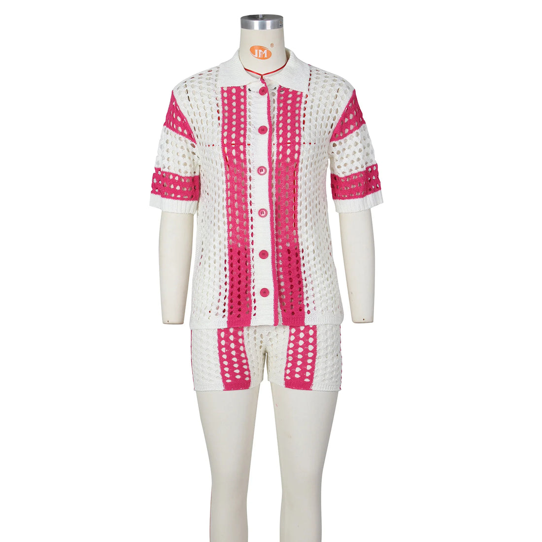 Striped Hollow Out Two-Piece Set - Festigal