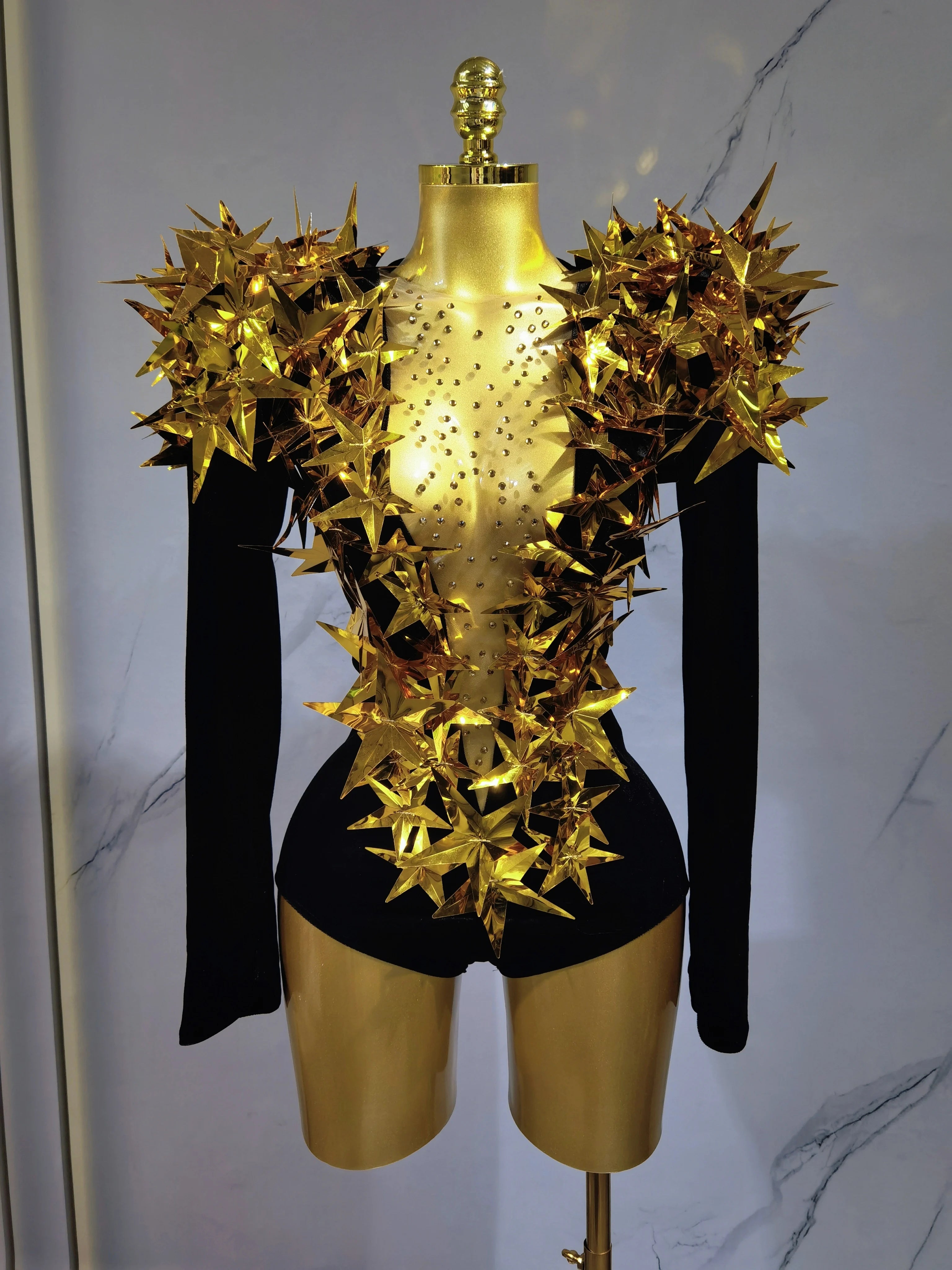 Heavily Embellished Star Bodysuit
