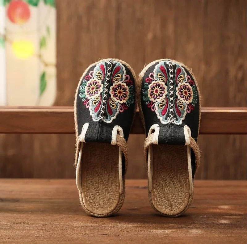 Embroidered Skull Espadrilles