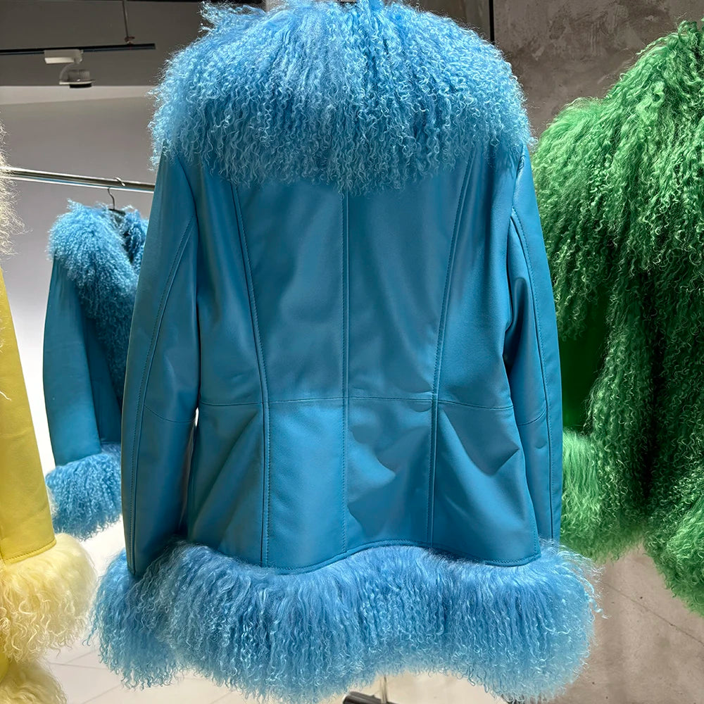 Suede Mongolian Fur Jacket