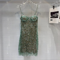 Embellished Green Bustier Dress