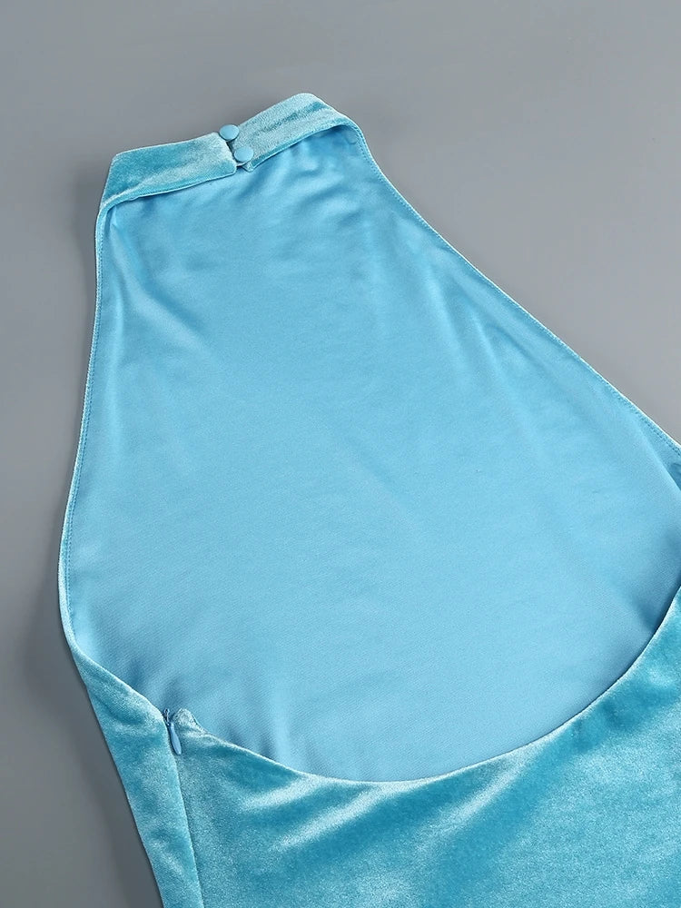 Velour Rope Tassel Maxi Dress