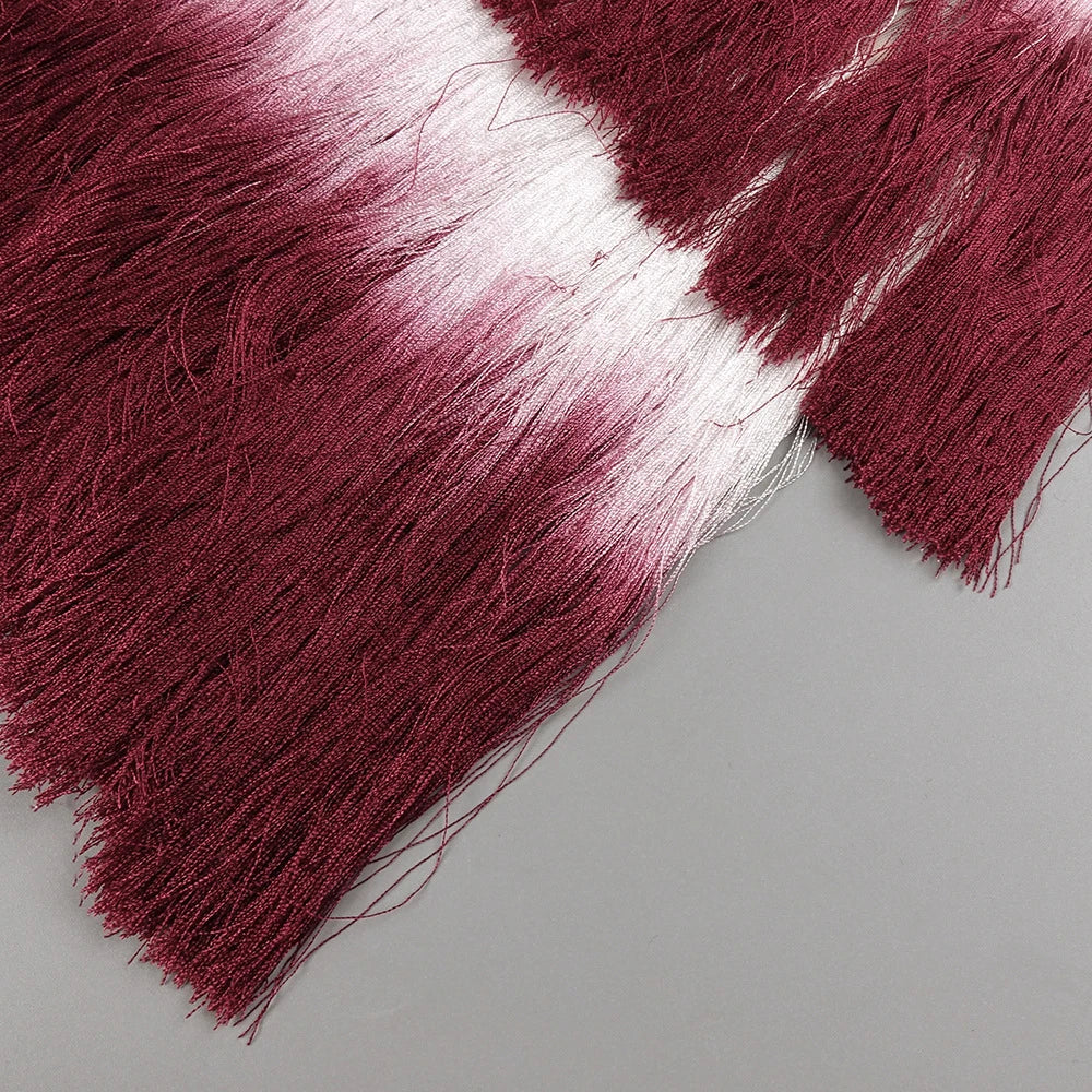 Gradient Top & Tassel Skirt Set - Festigal