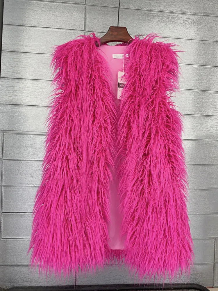 Faux Mongolian Fur Gilet - Festigal