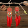 Boho Long Feather Earrings - Festigal