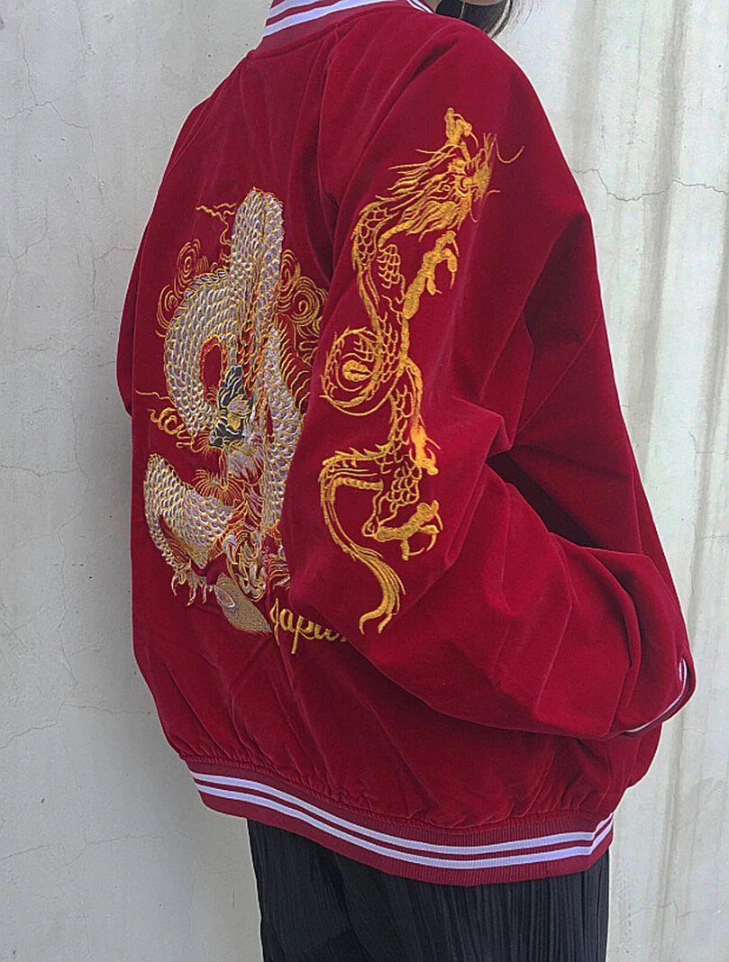 Men's Embroidered Japanese Dragon Jacket