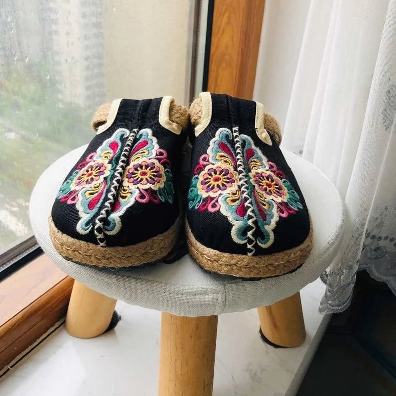 Embroidered Skull Espadrilles