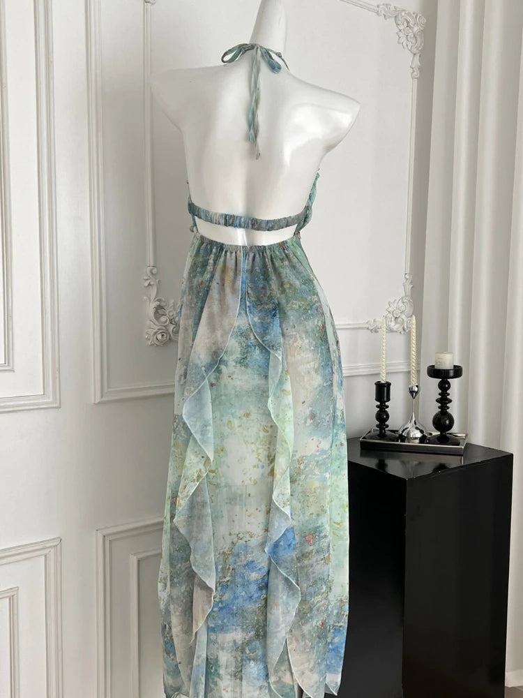 Beach Ruffle Maxi Dress