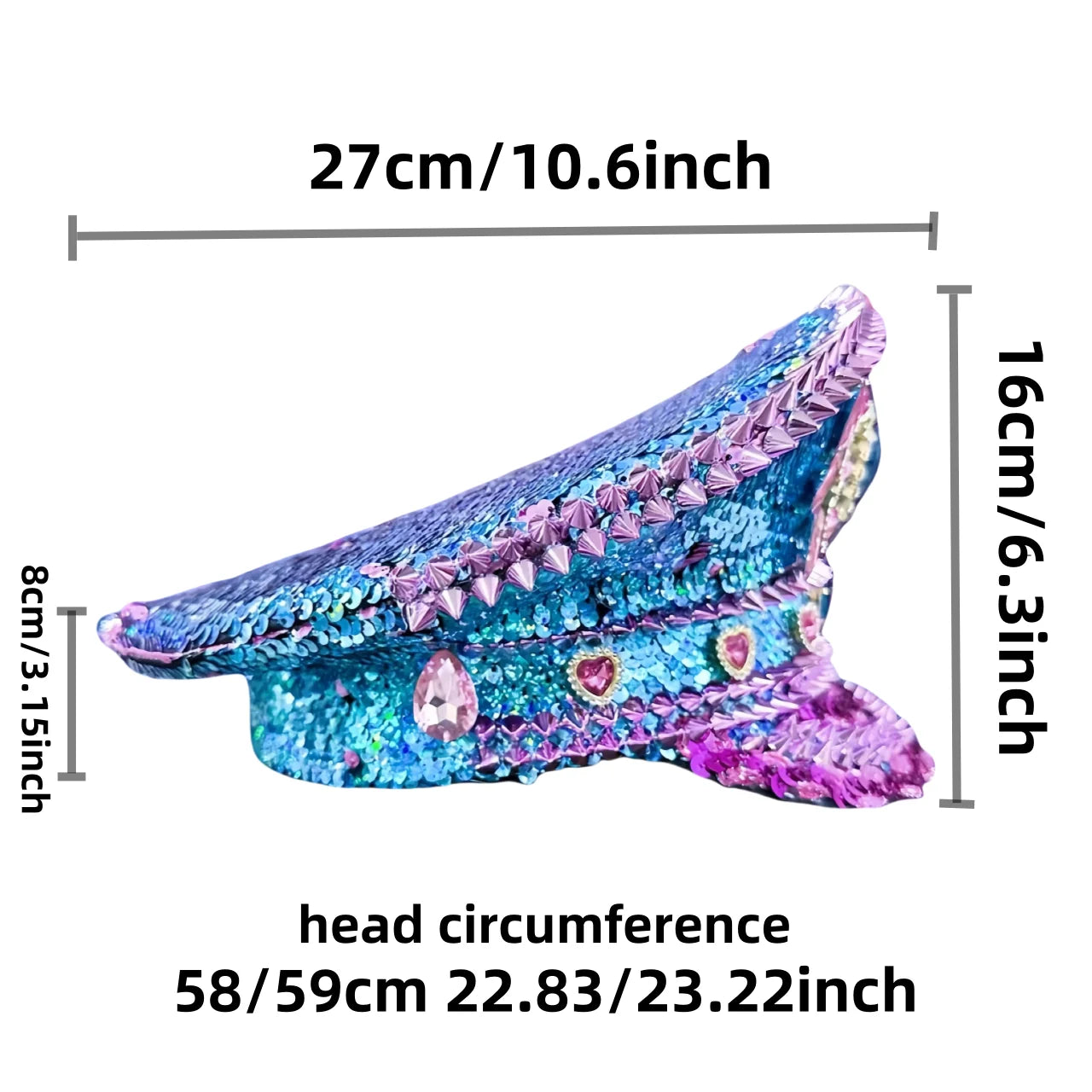 Rhinestone Spiked Steampunk Hat - Festigal