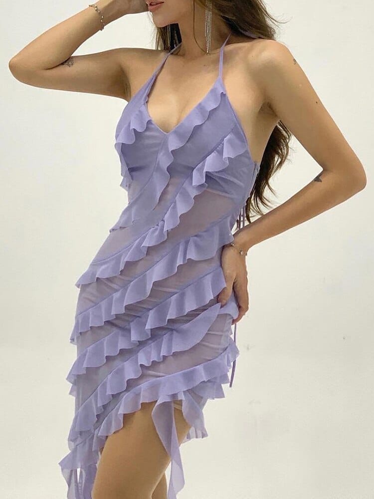 Asymmetrical Ruffle Dress - Festigal