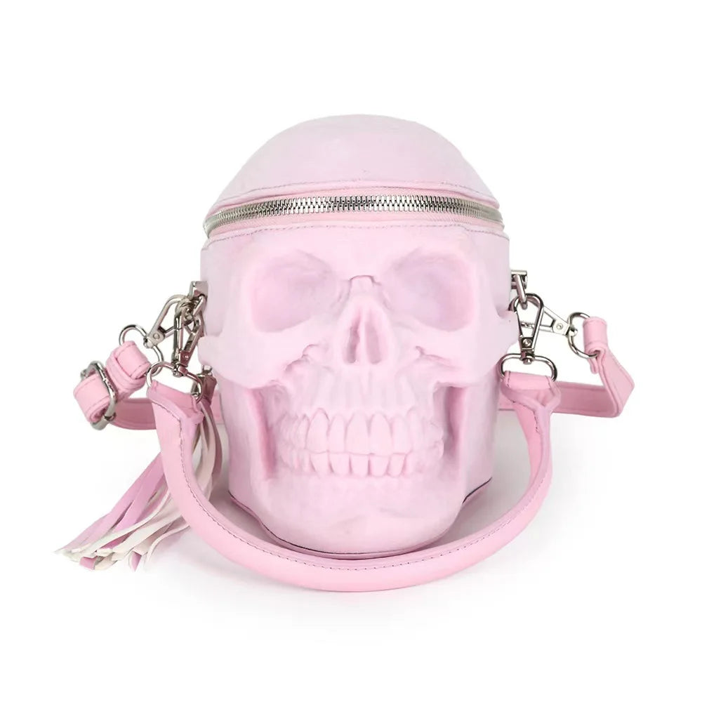 3D Velvet Skull Crossbody Bag