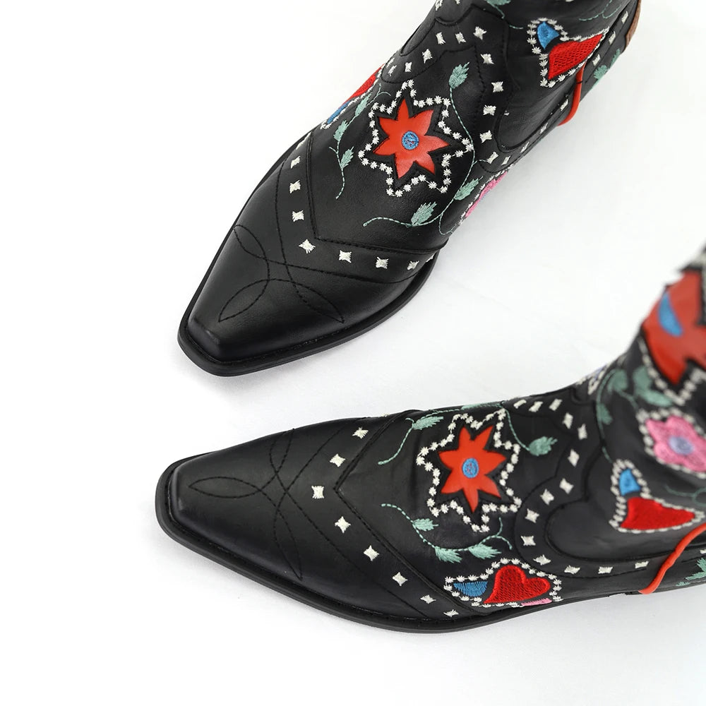 Embroidered Western Cowboy Boots