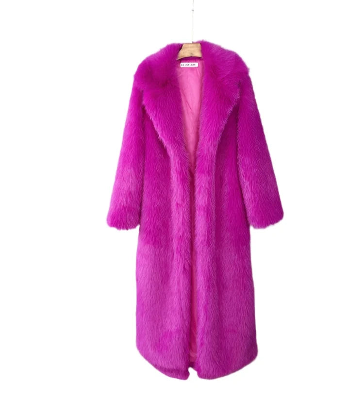 Faux Fur Long Coat - Festigal
