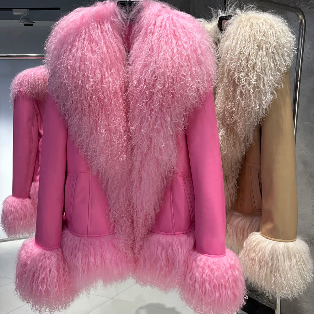 Suede Mongolian Fur Jacket