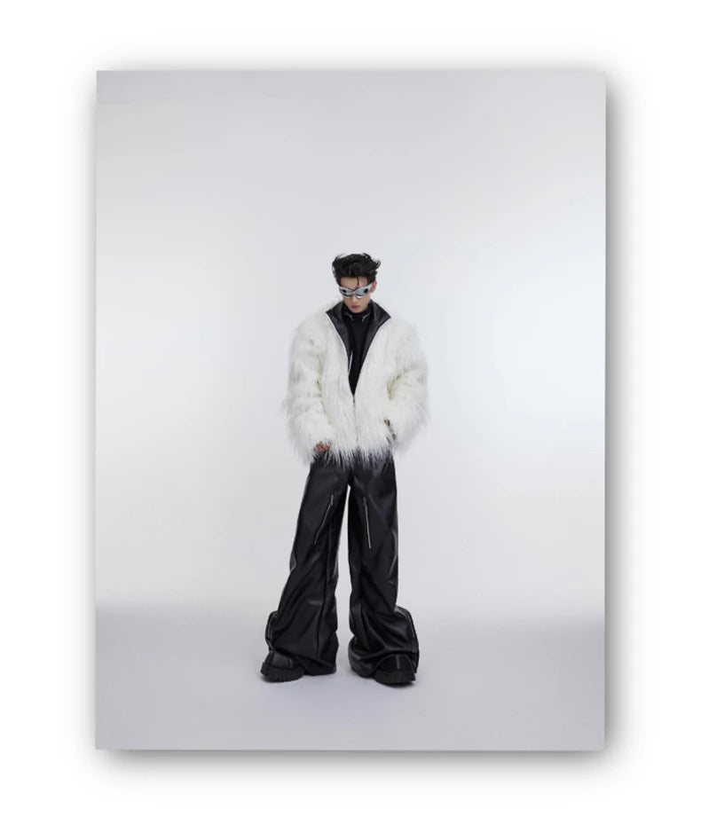 Men's Shaggy Faux Fur Jacket - Festigal
