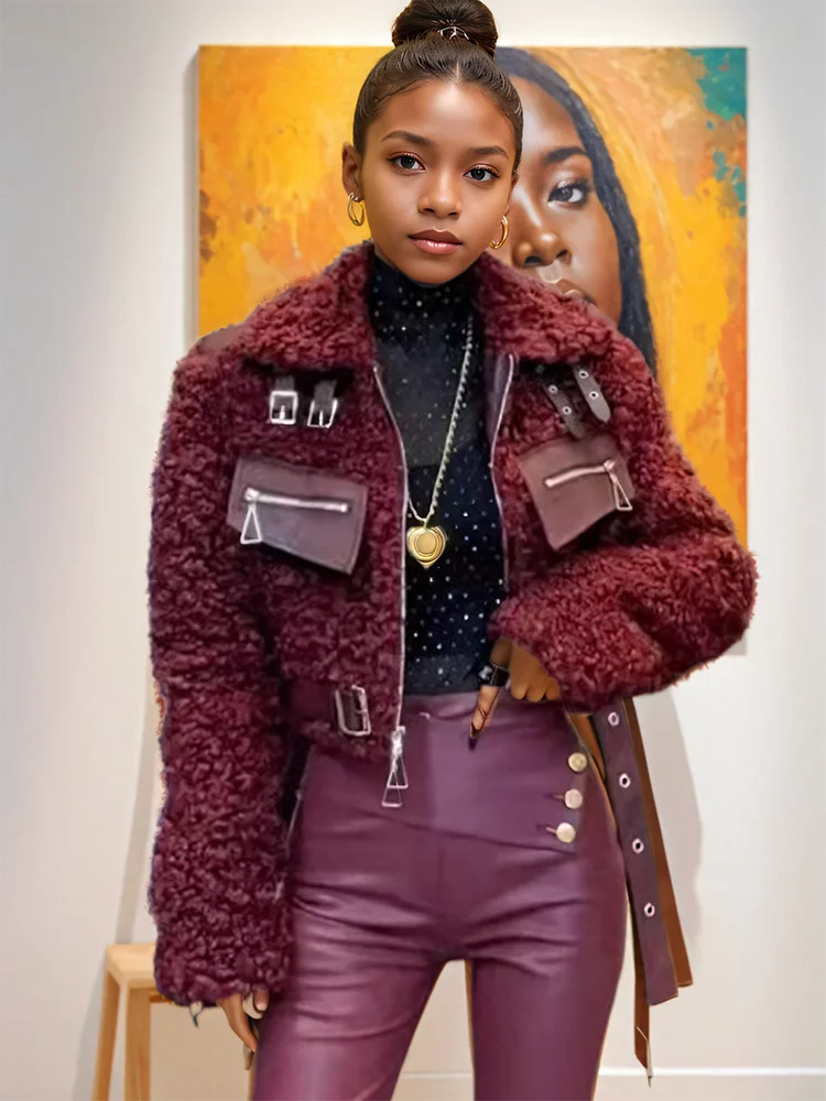 Faux Lambswool Cropped Jacket - Festigal