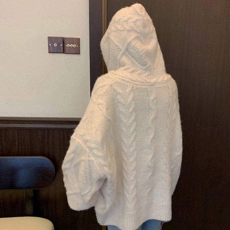 Cable Knit Chunky Oversized Cardigan - Festigal