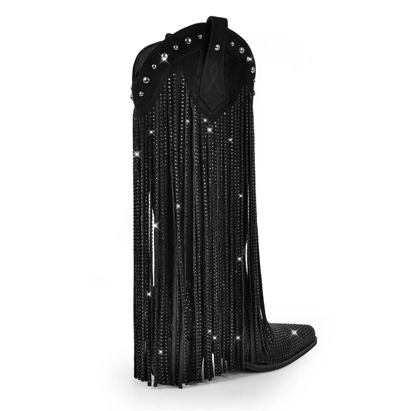 Rhinestone Tassel Cowgirl Boots