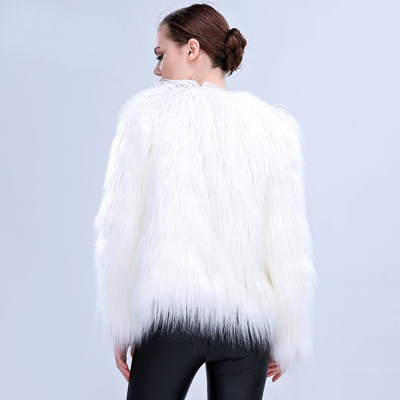 Fluffy Faux Fur LED Light Up Jacket - Festigal