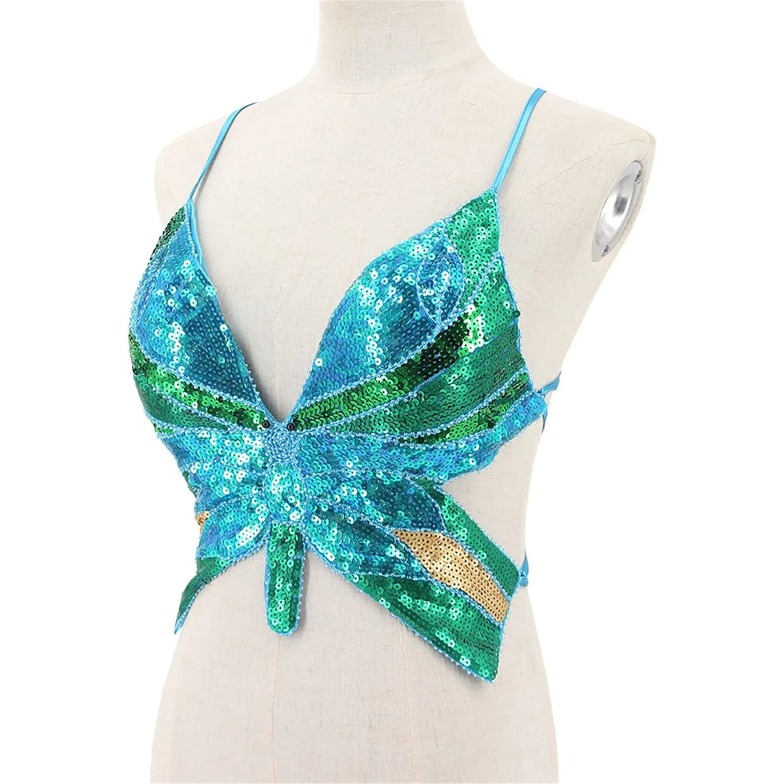 Butterfly Sequin Festival & Carnival Crop Top - Festigal