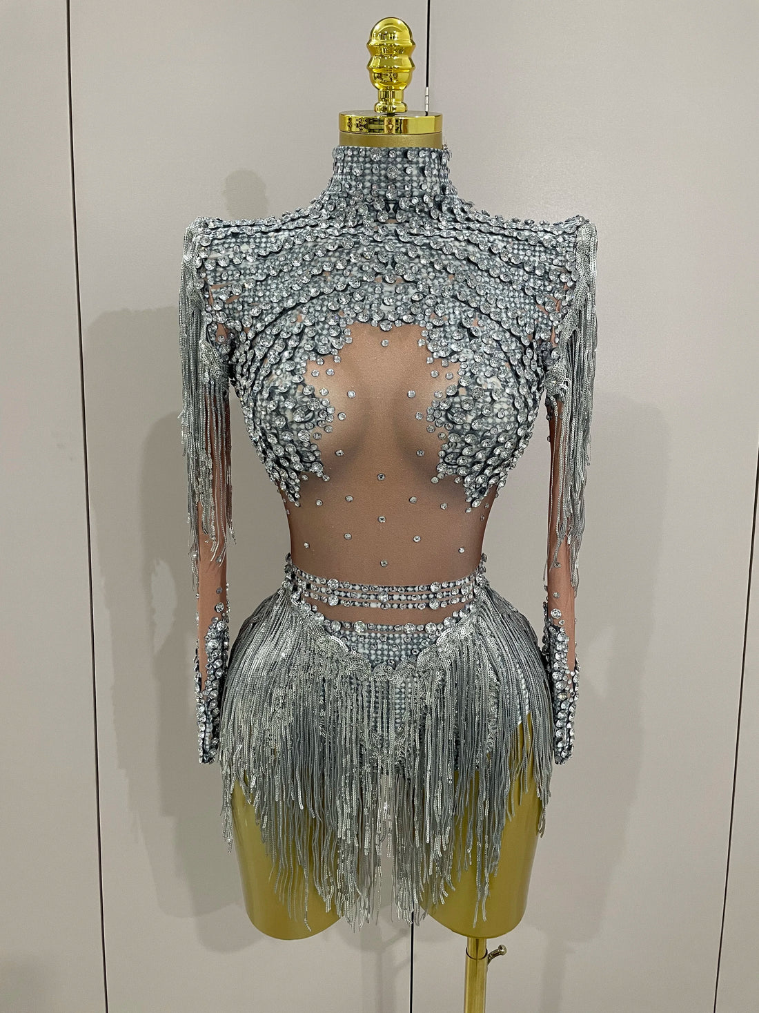 Rhinestone Tassel Bodysuit - Festigal