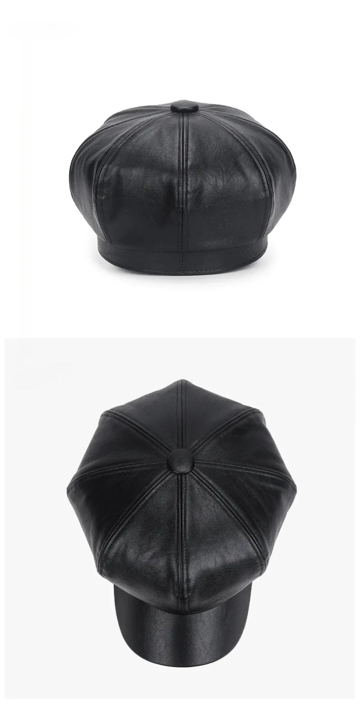 Faux Leather Adjustable Beret Cap - Festigal