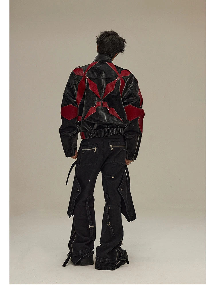 Mens Crocodile Faux Leather Jacket