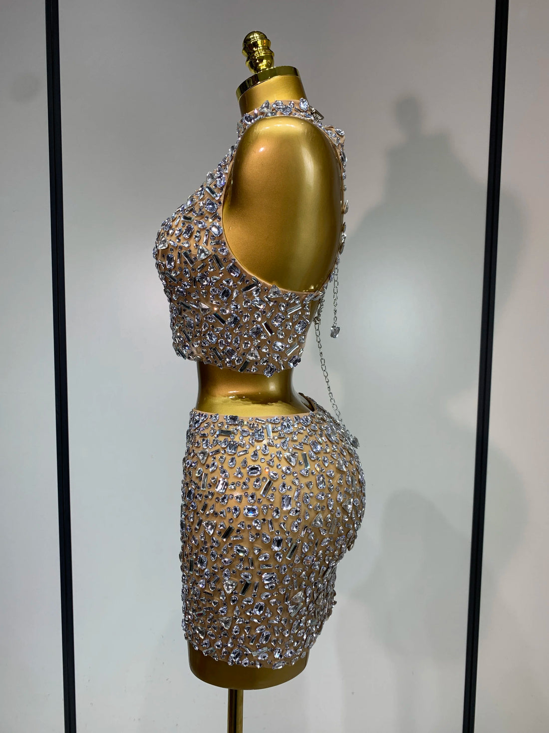 Rhinestone Tank Top & Mini Skirt Set